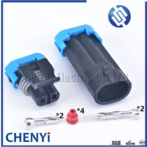 2sets 2 Pin Sealed Delphi Equivalent Pa66 Automotive Waterproof Connector Male Or Female Housing