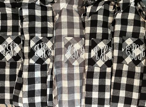 Monogrammed Flannel Shirt Custom Flannel Shirt Etsy