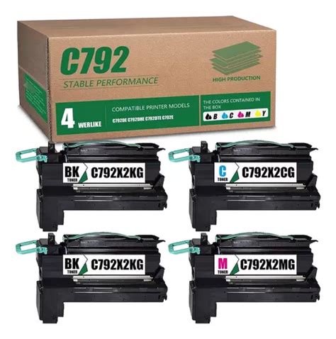 Kit 4 Toner Compativel P Uso Lexmark X792 X792x1kg Cg Mg Yg