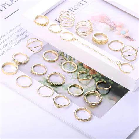 Dropship Pcs Knuckle Rings For Women Set Vintage Wave Star Crystal