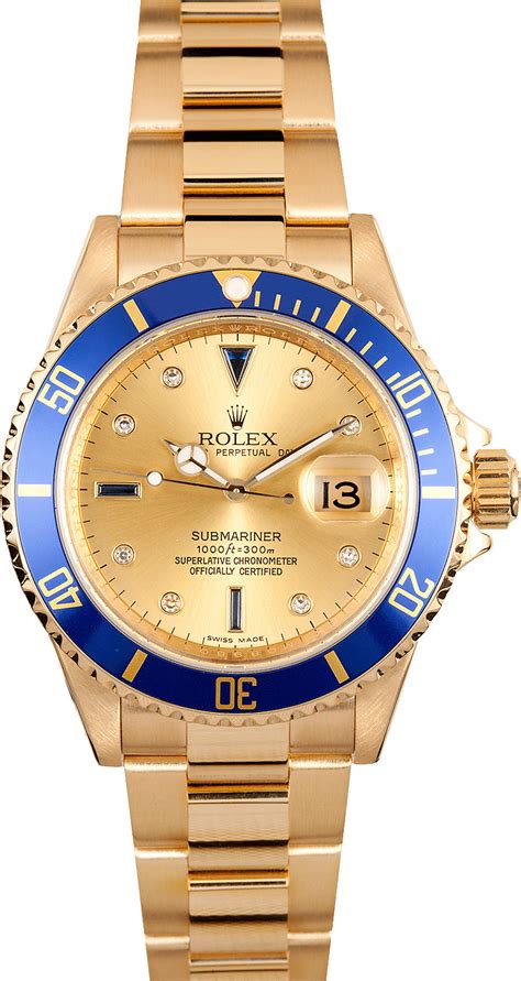 Rolex Gold Serti Submariner 16618