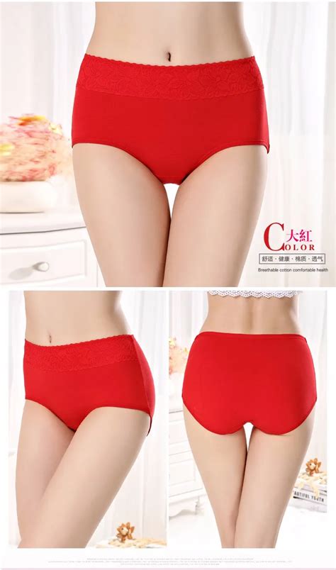 Fresh Fashionable Model Women Middle Waist Panty Flower Pattern