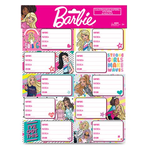 Sticker Esc Gmk Barbie 20pz Office Depot Mexico