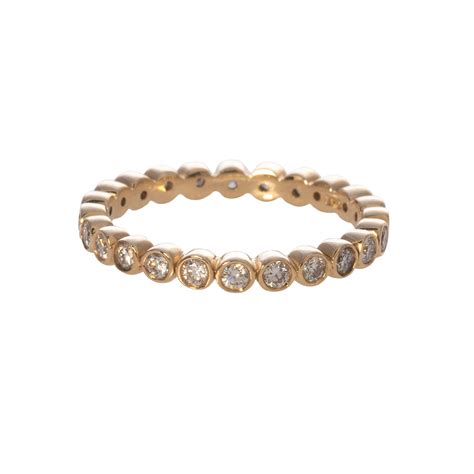 50ct Diamond Bezel Set 14k Yellow Gold Eternity Band