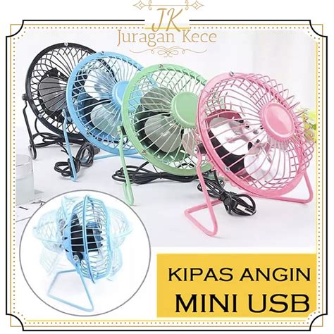 Jual Kipas Angin Usb Besi Meja Mobil Portable Mini Table Fan Shopee