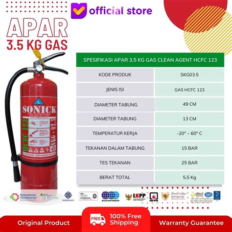 Apar Gas Clean Agent Hcfc Distributor Tabung Pemadam Api Pt