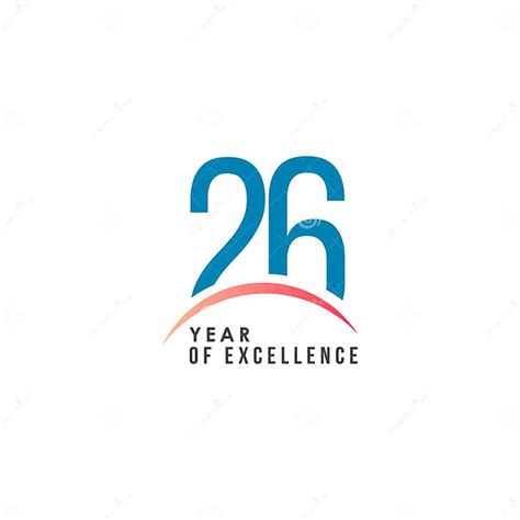 26 Year Of Excellence Vector Design Illustration Stock Vector