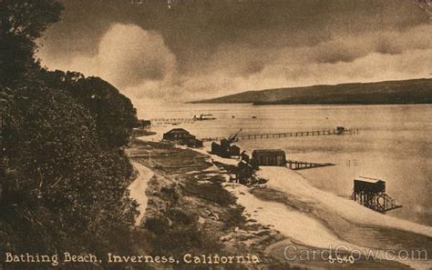 Bathing Beach Inverness, CA Postcard