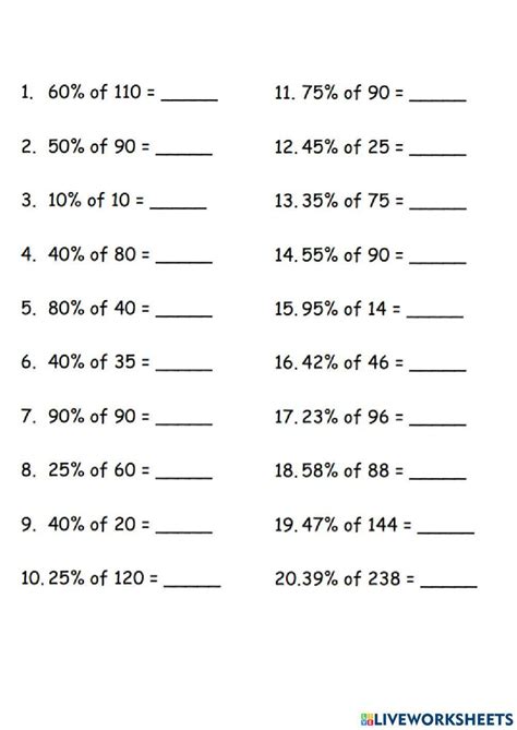 Fractions Decimals Percent Review Worksheet Live Worksheets Worksheets Library