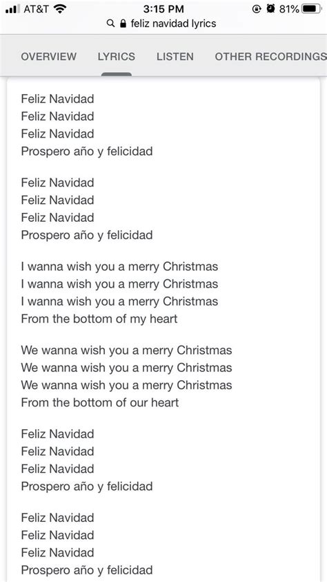 Feliz Navidad Lyrics