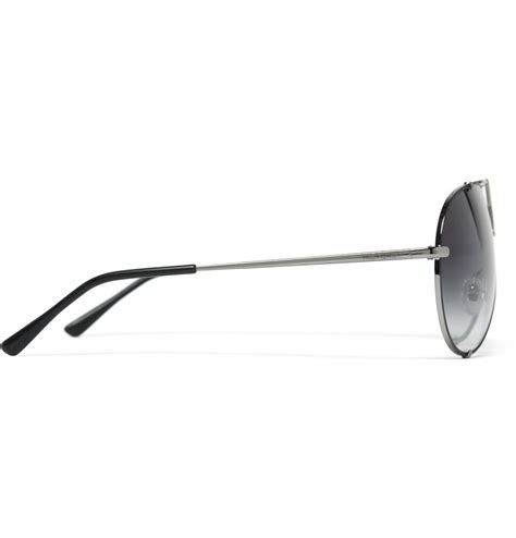 Saint Laurent Y Logo Aviator Sunglasses in Black for Men - Lyst