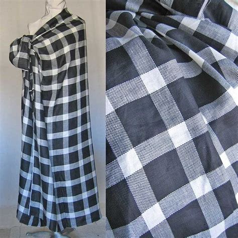 Linen Fabric Black And White Plaid