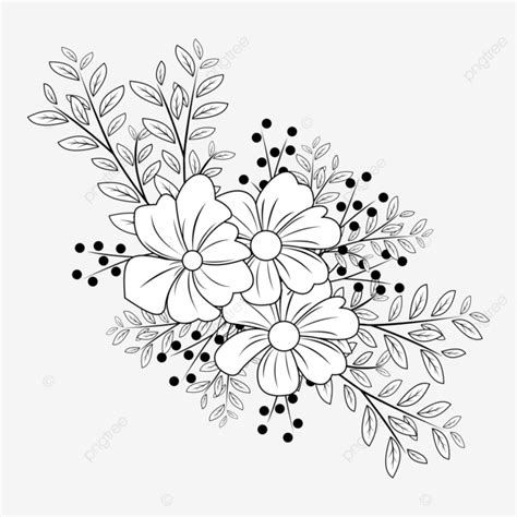 Hand Draw Flowers Vector Hd Images Hand Draw Rustic Flower Flower