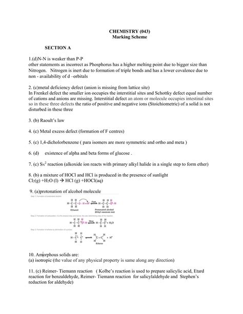 Cbse Class 12 Chemistry Marking Scheme And Solutions 2021 22 Indcareer Docs