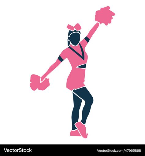 Cheerleader Pose Silhouette Cheerleader Lizenzfreier Vektor