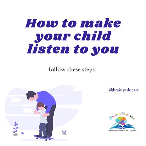 How To Make Your Child Listen To You Brainy Educare