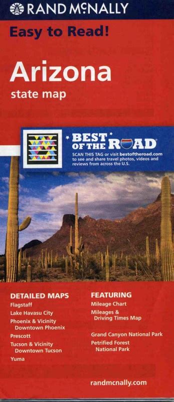 Arizona Easy To Read Map Rand Mcnally Maps Books Travel Guides