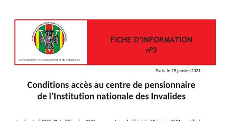 Fncv Section Indre Et Loire Info Conditions Acc S Au Centre De