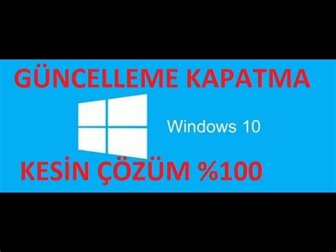 Windows Update G Ncelleme Kapatma Kesin Z M Youtube