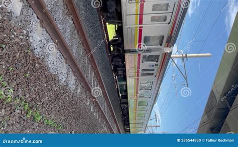 Commuter Line KRL Goes Fast During The Day Stock Footage Video Of