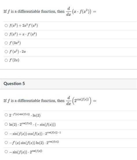 Solved If F Is A Differentiable Function Then Dxd Xf X Chegg