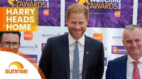 Prince Harry heads home to the UK for charity awards ceremony | 7NEWS