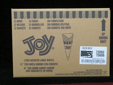 JOY 7180 LARGE JACKETED WAFFLE CONES 180