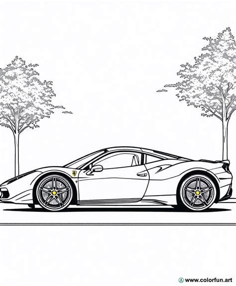 Coloriage de la Ferrari 458 à Télécharger ou à Imprimer gratuitement