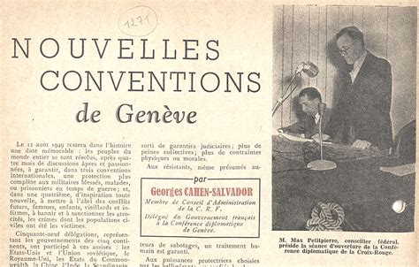 Ans Des Conventions De Gen Ve Le T Moignage Du Repr Sentant De La