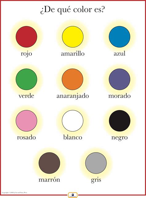 Printable Colors In Spanish