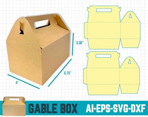 Gable Box Template Svg Gable Box Cricut Box Template Svg Etsy