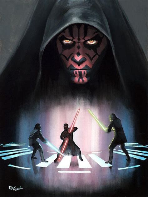 Obi Wan Kenobi And Qui Gon Jinn Vs Darth Maul Star Wars Poster Star