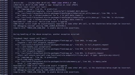 RuntimeError CUDA Error Device Side Assert Triggered 4x10