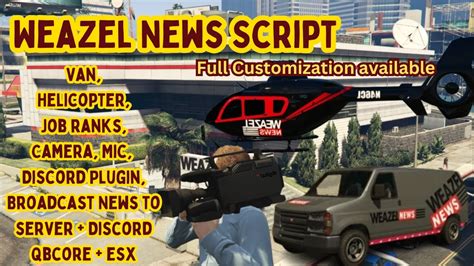 Weazel News Fivem Script Qbcore Esx Discord Plugin Broadcast Server