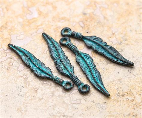 Small Feather Charms Rustic Tribal Charms Native America Etsy