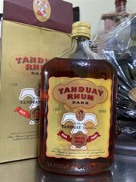 Litre Tanduay Rum Dark Food Drinks Alcoholic Beverages On Carousell