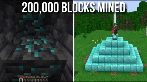 I Mined Blocks In A Straight Line In Hardcore Minecraft Youtube