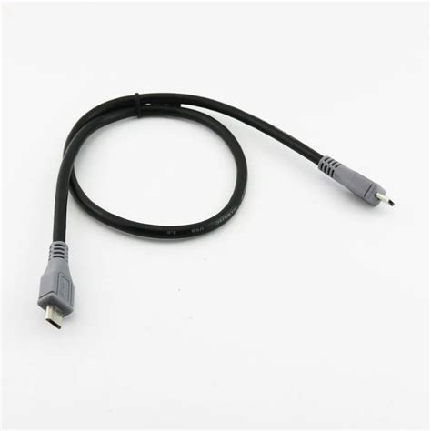 2pcs Micro Usb Type B Male To Micro B Male 5pin Converter Otg Adapter Data Cable 25cm 50cm 1m