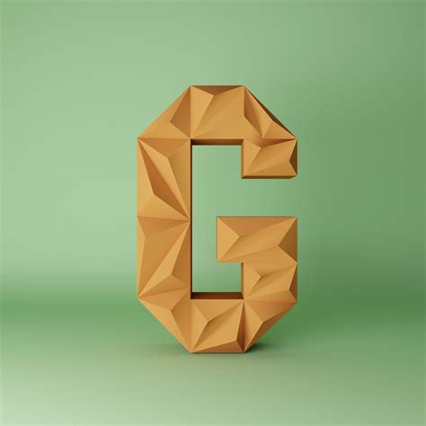 Low Poly Papercraft Letter Alphabet G D D Lyric Gift Papercraft