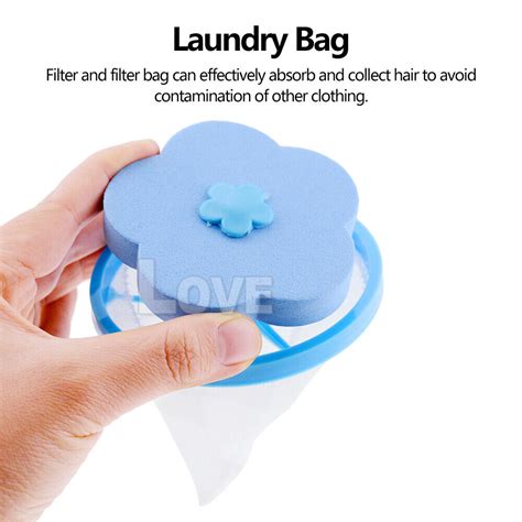 4x Washing Machine Filter Bag Floating Lint Hair Catcher Mesh Pouch