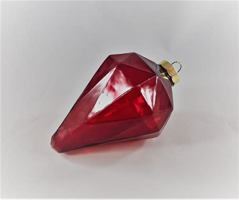 Collection Of 11 Multi Faceted Ruby Red Christmas Tree Ornaments