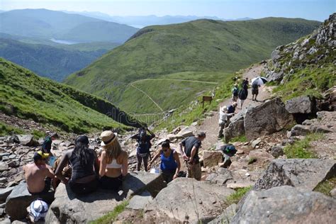 People Hiking on Path To the Ben Nevis Summit Editorial Stock Photo ...