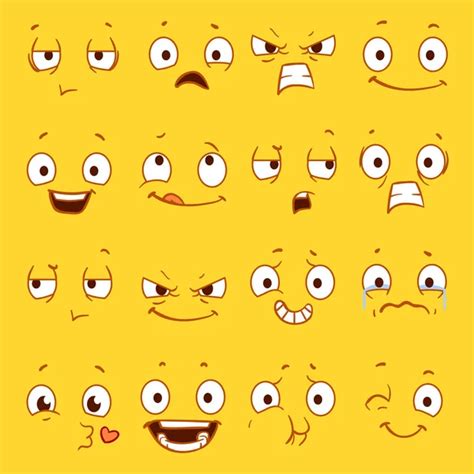 Cartoon Faces Funny Face Expressions Caricature Emotions Cute