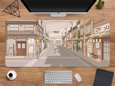 Tokyo Street Desk Mat Anime Japanese Mousepad Xl Kawaii Etsy Singapore