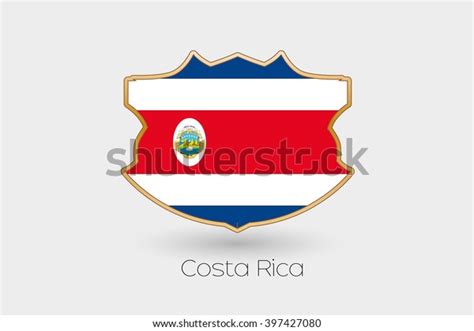 Shield Flag Illustration Costa Rica Stock Vector Royalty Free