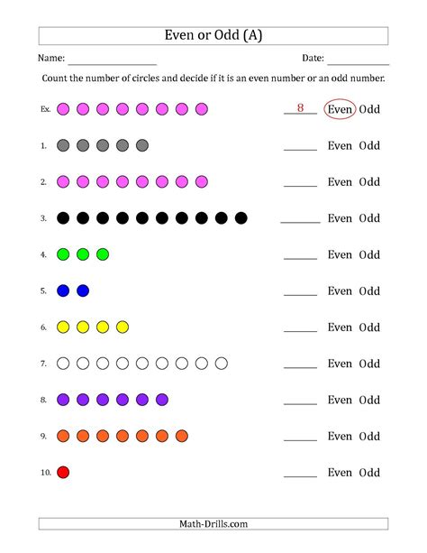 Odd And Even Worksheets Grade 1