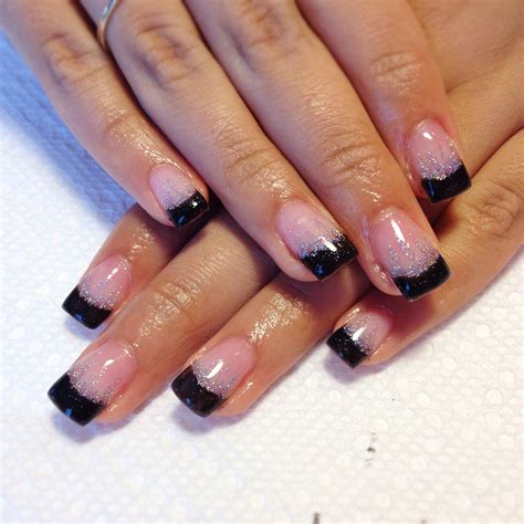 Black Sparkle French Tip Design Talk