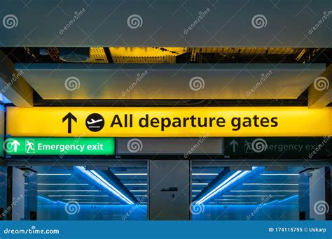departure gate sign  airport hall stock image image  gate