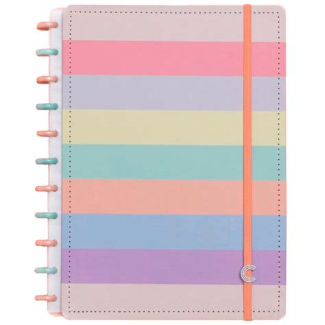 Caderno Arco Ris Pastel Caderno Inteligente Papelaria Clip Cor