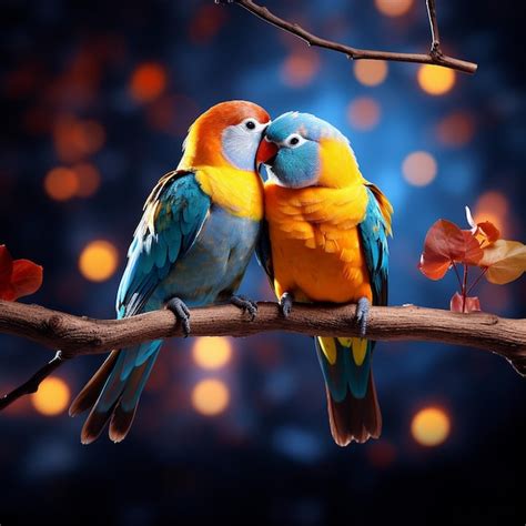 Premium Ai Image Love Birds Wallpaper